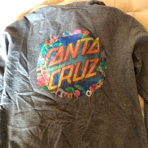 Rare Watercolor Santa Cruz Zip up sweatshirt ☀️